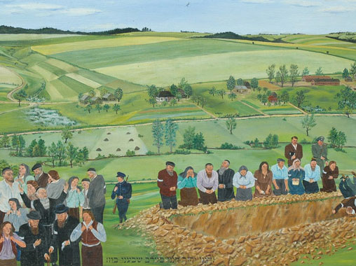 Painting of the killing pit in the town