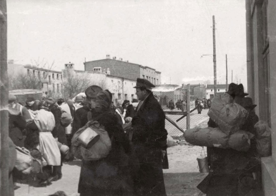 Pictured here are Jews being deported from Lodz to Auschwitz in August 1944