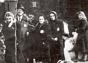 Jews being brought to Kosice, Czechoslovakia from surrounding villages on 17 April 1944
