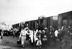 Warsaw, Jews being loaded onto deportation trains, 1942