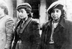 Jewish combatants, captured during the suppression of the Warsaw Ghetto uprising