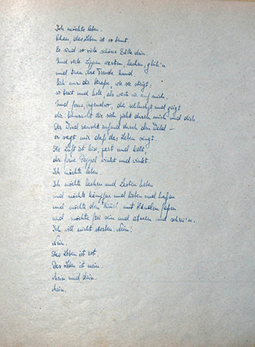„Gedicht". 7. Juli 1941