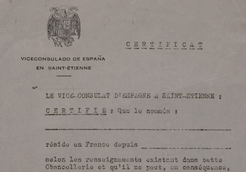 Modelo de Certificado para la exención de españoles del STO firmado por el Cónsul Skornicki-Monter