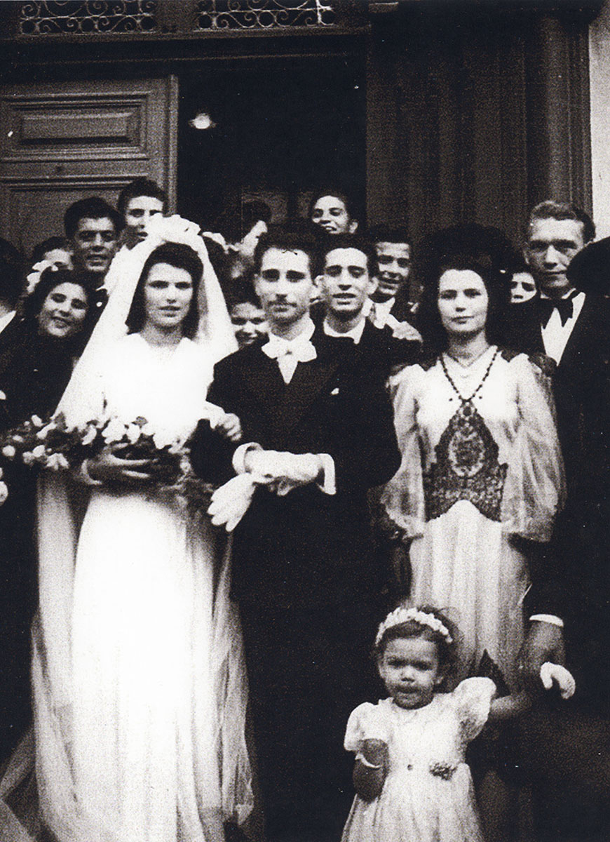 Jeannine Sebbane le jour de son mariage en Algérie, 1946