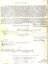 הסכם שלום בין חסידי מונקאץ' לחסידי בעלז שנחתם במונקאץ' ב-1934