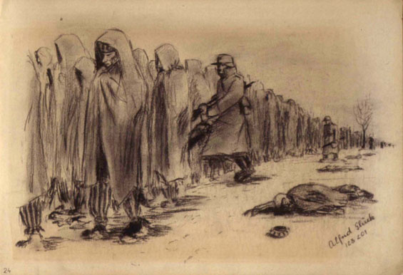 Israel Alfred Glück (1921-2007). The Death March, from the album My Holocaust