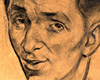 Альтер (Артур) Ритов (1909-1988), “Портрет Миши Рапопорта, Рижское гетто”, 1943. Уголь, бумага.