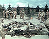 Ордруф, Германия, после освобождения. Американские солдаты и тела убитых немцами заключенных.