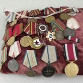 Боевые награды, медали и памятные знаки Иосифа Катанова, полученные за годы службы в рядах Красной Армии во время Второй мировой войны